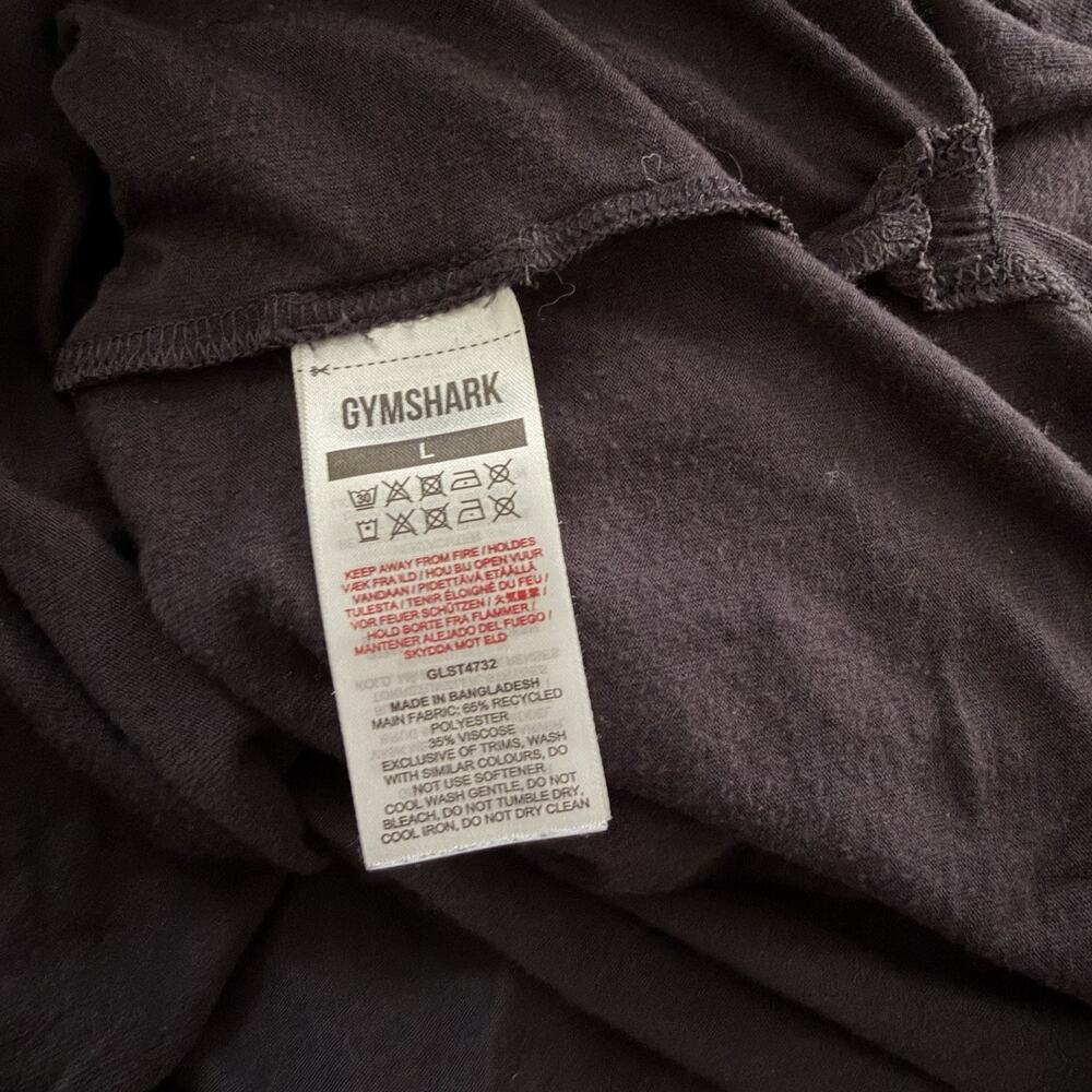 Gymshark Large Essential Tee Asymmetrical Split Side Knot Tie Black T-Shirt Top - Picture 3 of 8